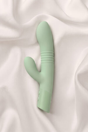 Vibrador Duplo de Penetração Vai e Vem Êxtase Intt Wellness Silicone 24cm