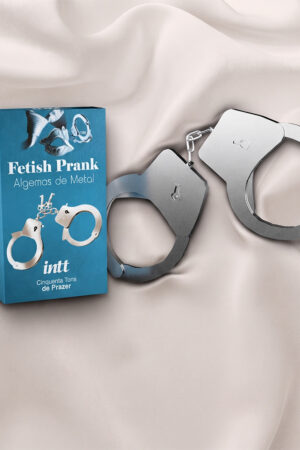 Algema de Metal Fetiche Prank com Chave e Trava Anti-Pânico